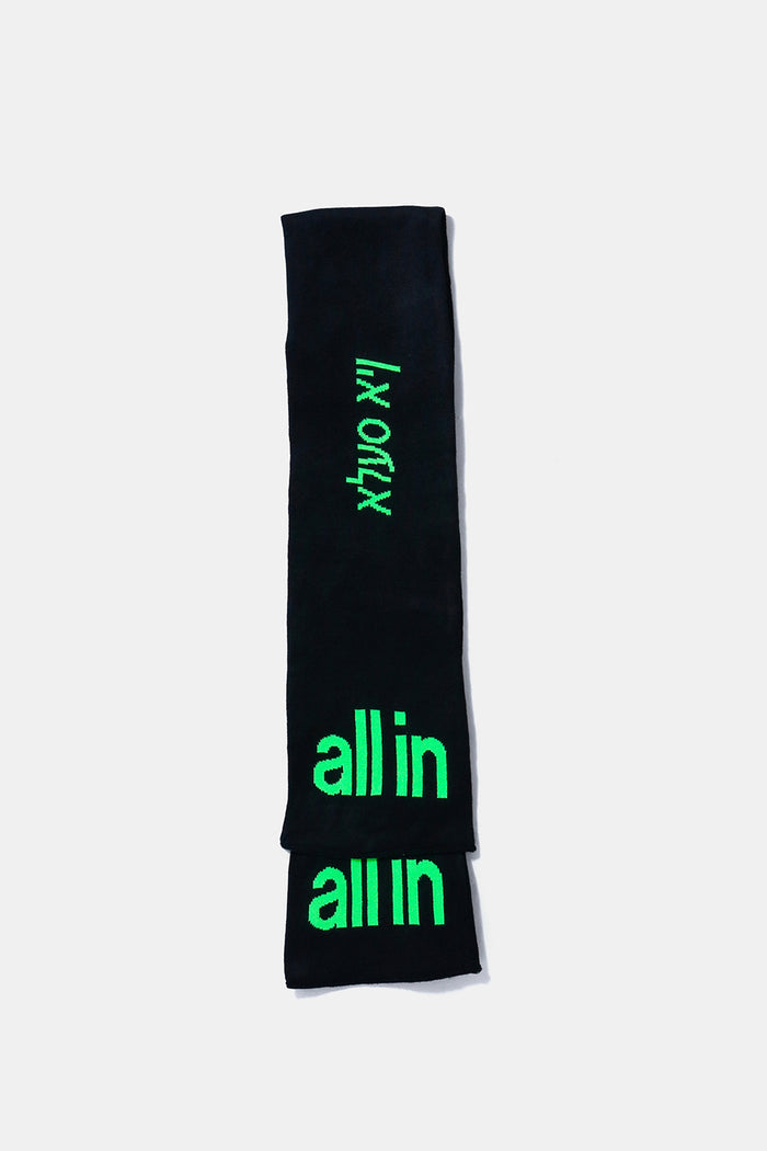 All in Yiddish Scarf (BLK)