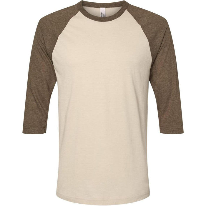 American Apparel CVC Raglan Tee-Apparel-American Apparel-Heather Bone/ Heather Army-S-Thread Logic