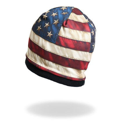 American Flag Beanie: Description

Soft cotton / polyester beanie with bright sublimated design! Snug fit to stay on while yo