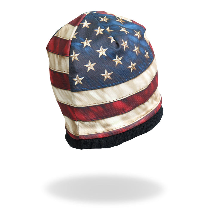 American Flag Beanie: Description

Soft cotton / polyester beanie with bright sublimated design! Snug fit to stay on while yo