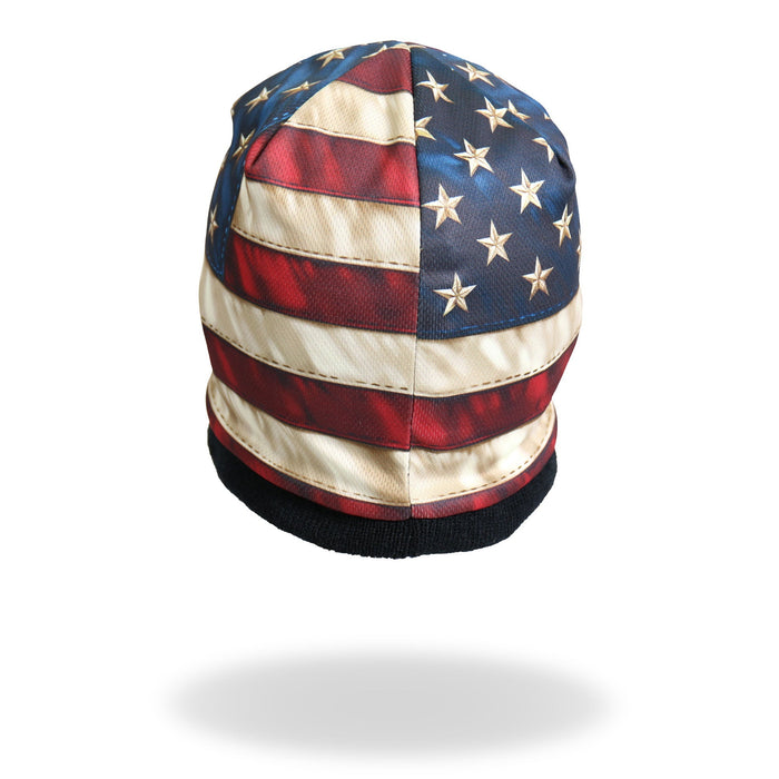 American Flag Beanie: Description

Soft cotton / polyester beanie with bright sublimated design! Snug fit to stay on while yo