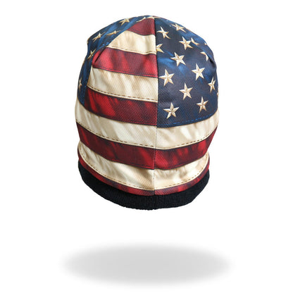 American Flag Beanie: Description

Soft cotton / polyester beanie with bright sublimated design! Snug fit to stay on while yo