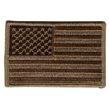 American Flag Patch Brown 3 Inch: Heat-sealed backing for easy iron-on application