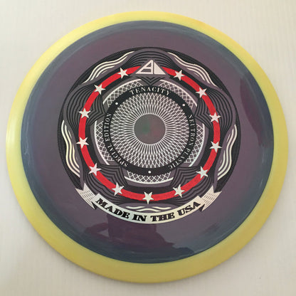Swirly Purple Green/Yellow Rim/173g 18