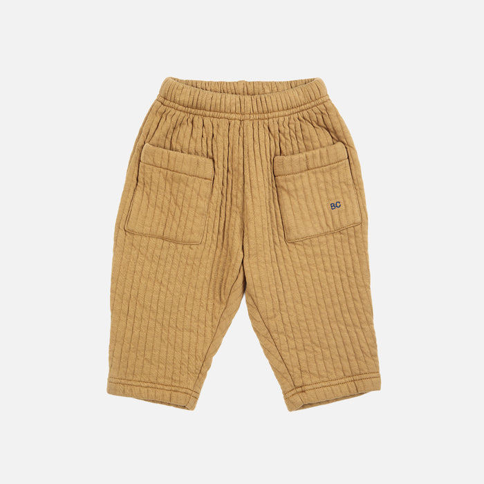 Baby Cotton Quilted Jogging Pants - Khaki