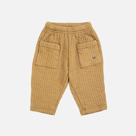 Baby Cotton Quilted Jogging Pants - Khaki