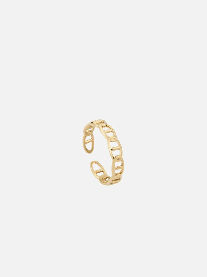 ATOLYEWOLF Bar Chain Ring in Gold - Rings YÜZÜK