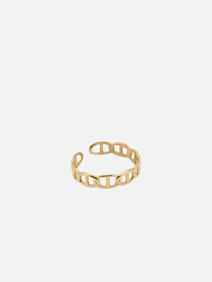ATOLYEWOLF Bar Chain Ring in Gold - Rings YÜZÜK