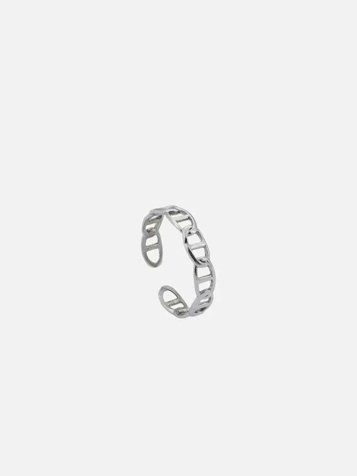 ATOLYEWOLF Bar Chain Ring in Silver - Rings YÜZÜK