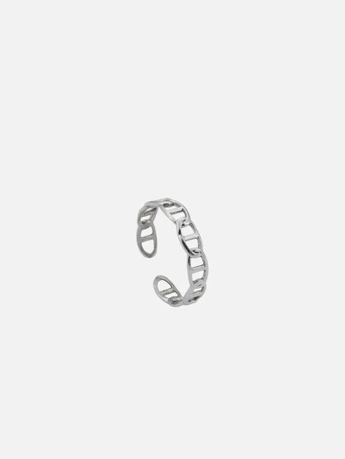 ATOLYEWOLF Bar Chain Ring in Silver - Rings YÜZÜK