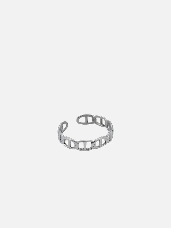 ATOLYEWOLF Bar Chain Ring in Silver - Rings YÜZÜK