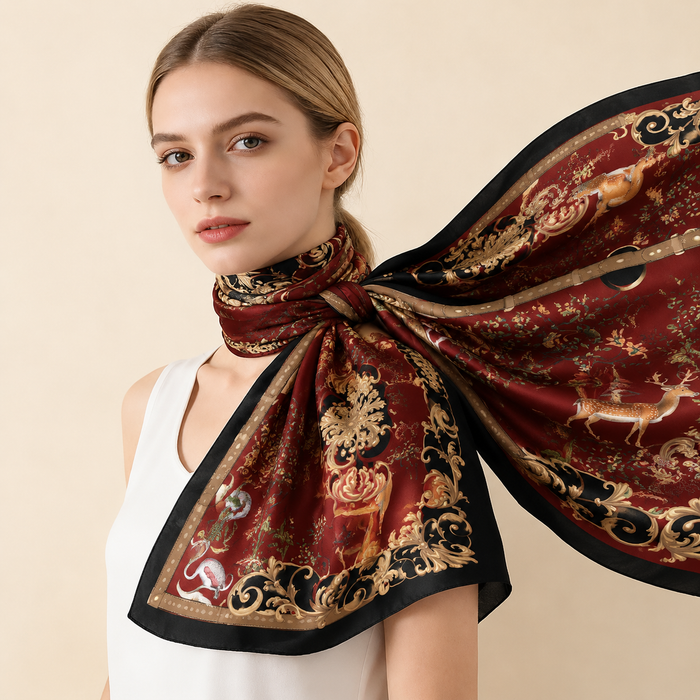 Baroque Wildlife Silk Scarf