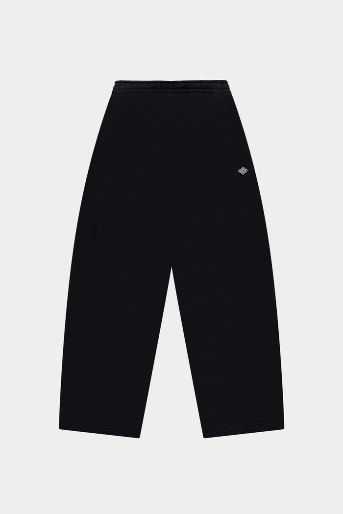 Black joggers on a white background