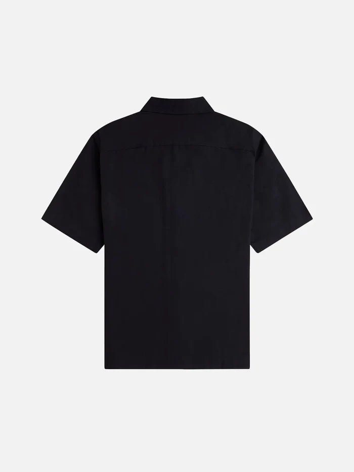 FRED PERRY Basket Weave Shirt - Black - Shirts GÖMLEK