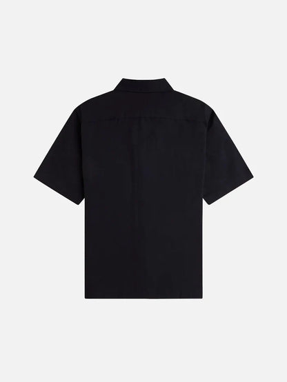 FRED PERRY Basket Weave Shirt - Black - Shirts GÖMLEK