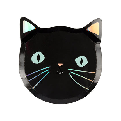 Black Cat Halloween Plates