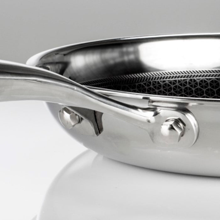 Black Cube Stainless Steel Fry Pan, 9.5-Inches