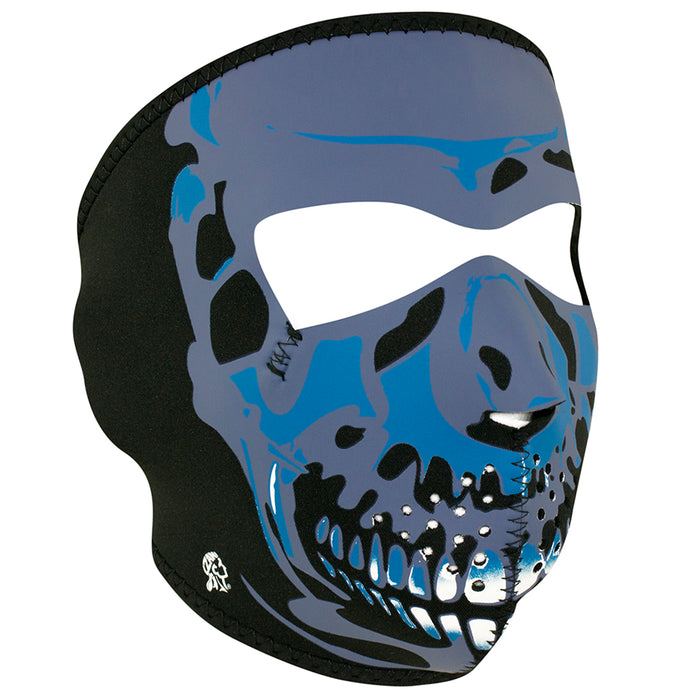 Blue Chrome Full Mask Neoprene Blu/ Chr: The ZAN Headgear Neoprene Face Mask features full coverage of the face and ears with