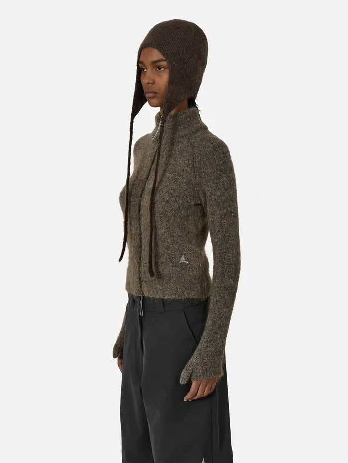 ROA Bonnet Mohair Beanie - Brown - Beanies BERE