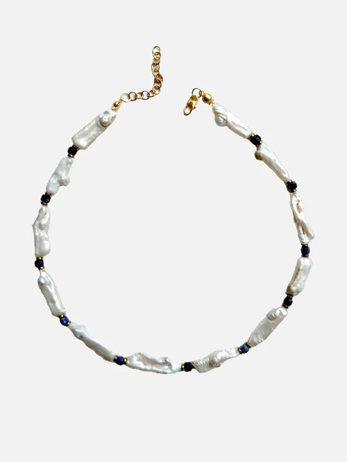 L'ATELIER DES PERLES Brume Lapis Lazuli ve Barok İncili Kolye - Necklaces KOLYE