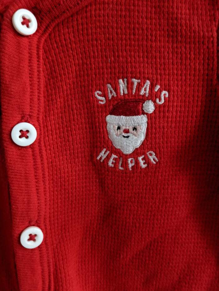 Carter's Santa Waffle Footed PJ (9M)