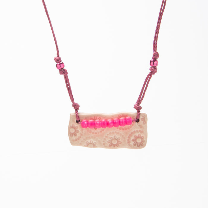 Ceramic Necklace in Pink