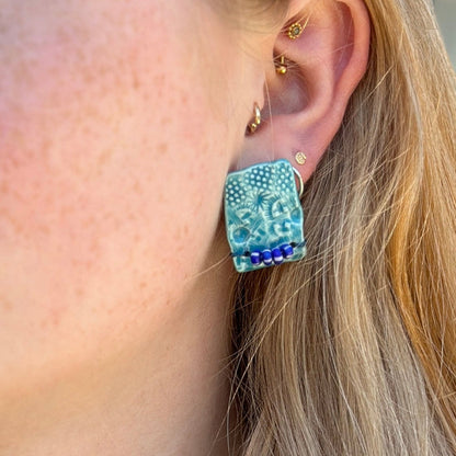 Ceramic Turquoise Post Earrings