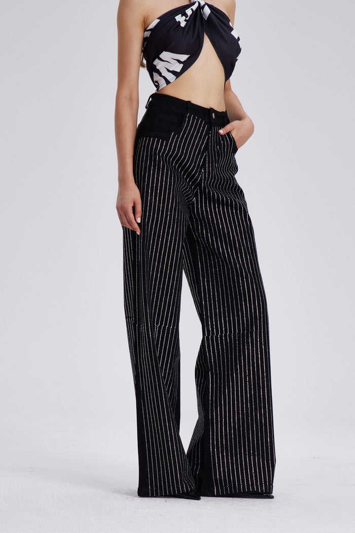 Chaz Stripe Rhinestone Jeans