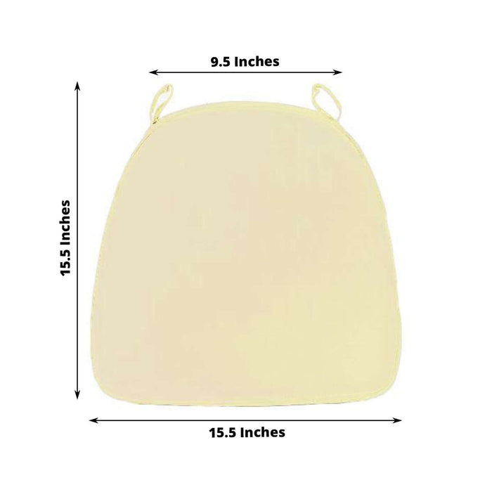 Yellow seat cushion with dimensions 9.5 x 15.5 inches