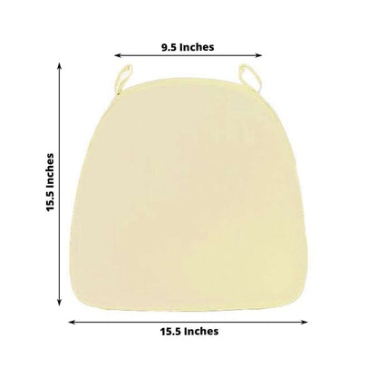 Yellow seat cushion with dimensions 9.5 x 15.5 inches