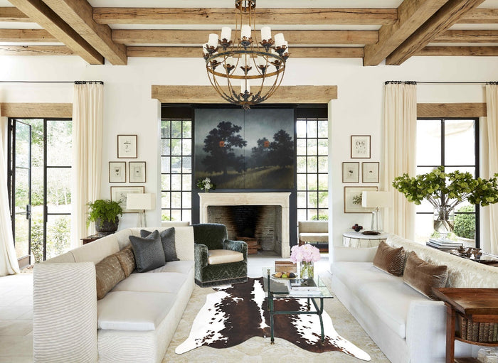 Chocolate and White Cowhide Rug #B2637