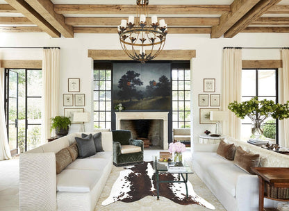 Chocolate and White Cowhide Rug #B2637