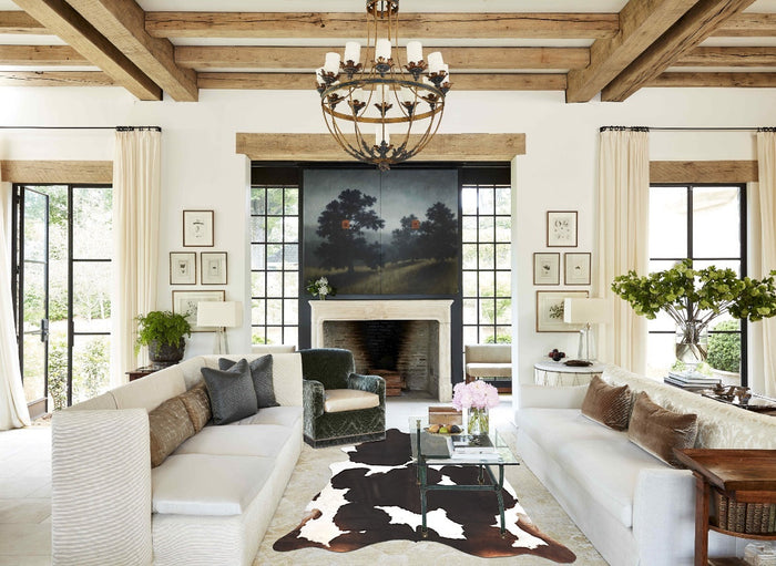 Chocolate and White Cowhide Rug #B2397