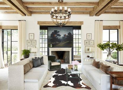 Chocolate and White Cowhide Rug #B2397