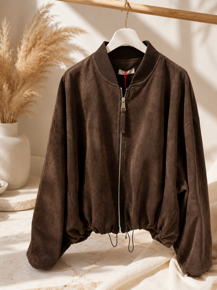Chocolate Wildleder Bomberjacke