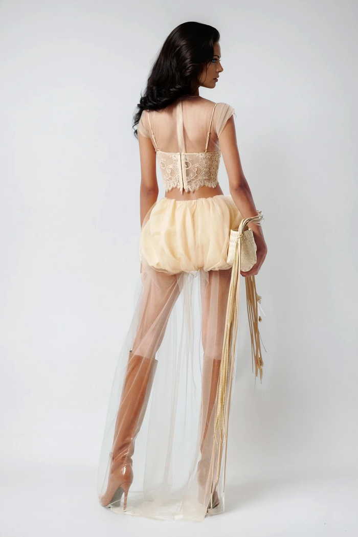 Ciro Lace Mesh Skirt Set