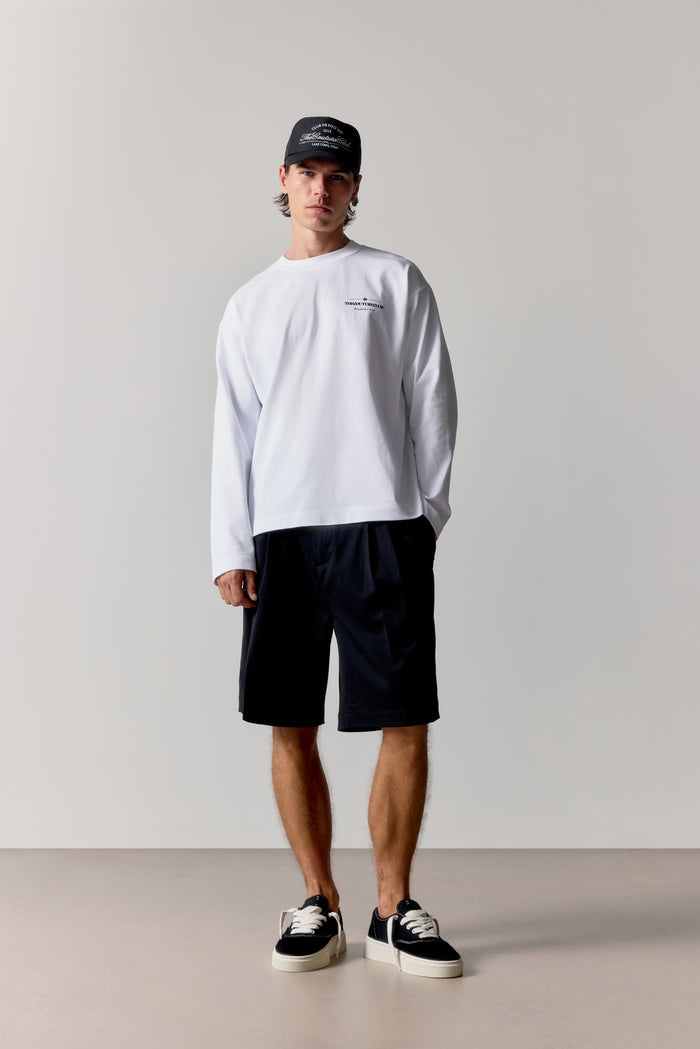 COPYRIGHT LONG SLEEVE T-SHIRT - WHITE BLACK