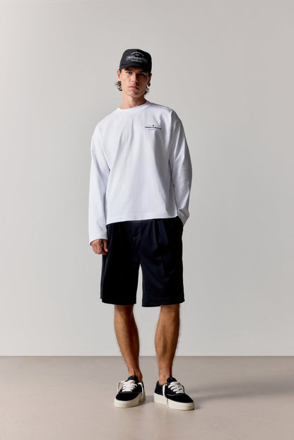COPYRIGHT LONG SLEEVE T-SHIRT - WHITE BLACK
