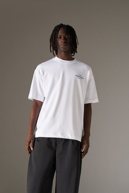 COPYRIGHT MULTI GRAPHIC T-SHIRT - WHITE BLUE