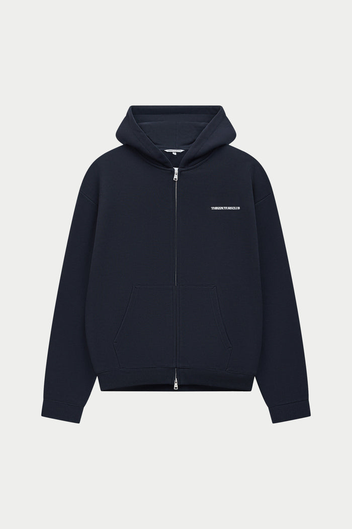 COPYRIGHT ZIP THROUGH HOODIE - BLACK