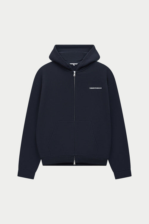 COPYRIGHT ZIP THROUGH HOODIE - BLACK