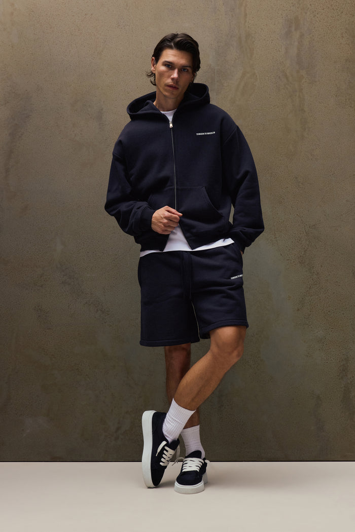 COPYRIGHT ZIP THROUGH HOODIE - BLACK