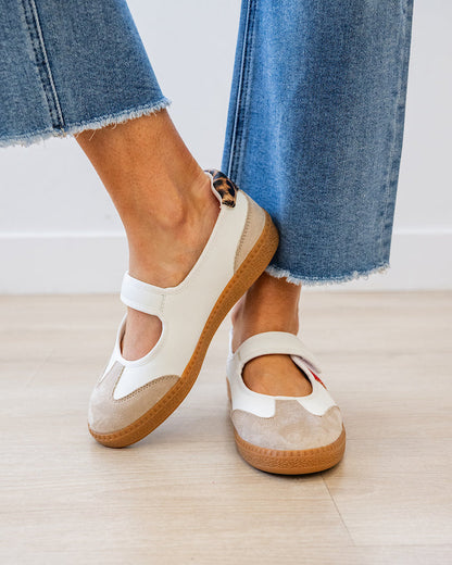 Corkys Calm Down Mary Jane Sneakers - White & Red Corkys Footwear