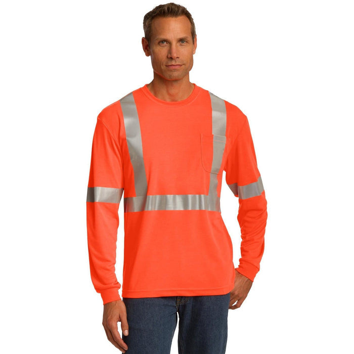 no-logo Cornerstone ANSI 107 Class 2 Long Sleeve Safety T-Shirt-Regular-CornerStone-Thread Logic