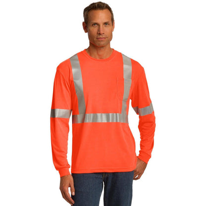 no-logo Cornerstone ANSI 107 Class 2 Long Sleeve Safety T-Shirt-Regular-CornerStone-Thread Logic