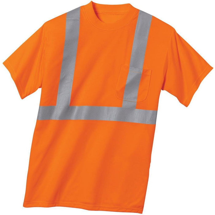 Cornerstone ANSI 107 Class 2 Safety T-Shirt-Regular-CornerStone-Safety Orange/Reflective-S-Thread Logic