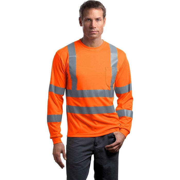 no-logo Cornerstone ANSI 107 Class 3 Long Sleeve Snag-Resistant Reflective T-Shirt-Regular-CornerStone-Thread Logic