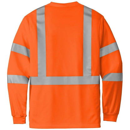 no-logo Cornerstone ANSI 107 Class 3 Mesh Long Sleeve Tee-Regular-CornerStone-Thread Logic