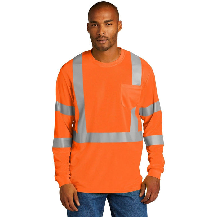 no-logo Cornerstone ANSI 107 Class 3 Mesh Long Sleeve Tee-Regular-CornerStone-Thread Logic