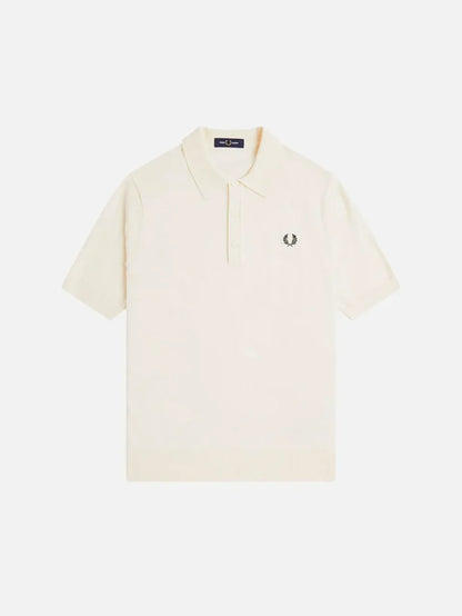 FRED PERRY Cotton Knitted Shirt - Ecru - Shirts T-SHIRT